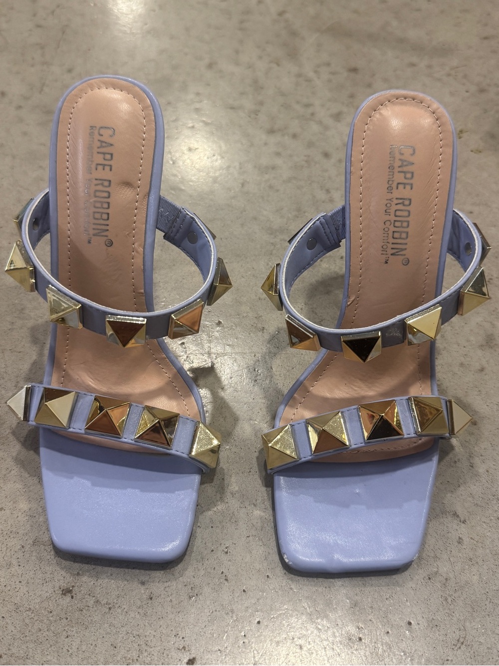 Cape Robbin Lilac Studded Square-Toe Sandals